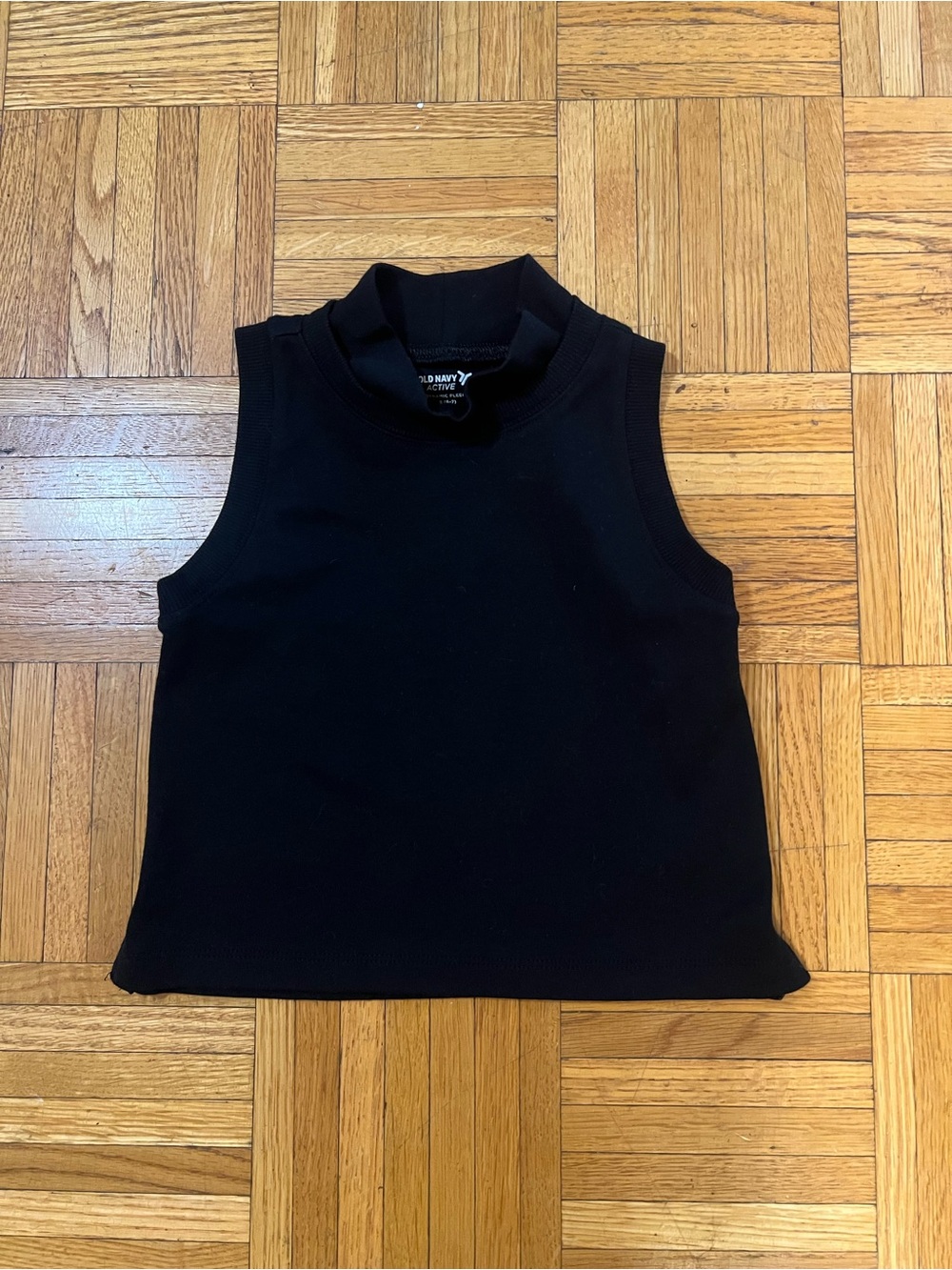 Kids Activewear Old Navy Black Sleeveless Mock-Neck Cropped Tank Top small 5/6